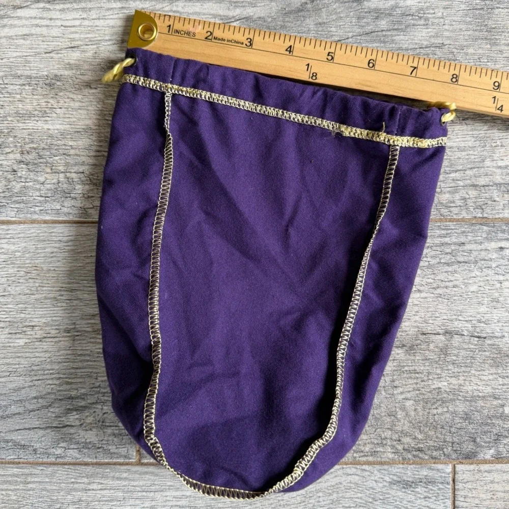Crown‎ Royal Drawstring Bag Small Purple Gold Logo Pouch 9